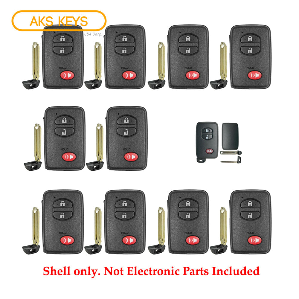 2007 - 2014 Toyota Smart Prox Key Shell 3B for FCC# HYQ14AAB (10 Pack)