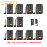 2007 - 2014 Toyota Smart Prox Key Shell 3B for FCC# HYQ14AAB (10 Pack)