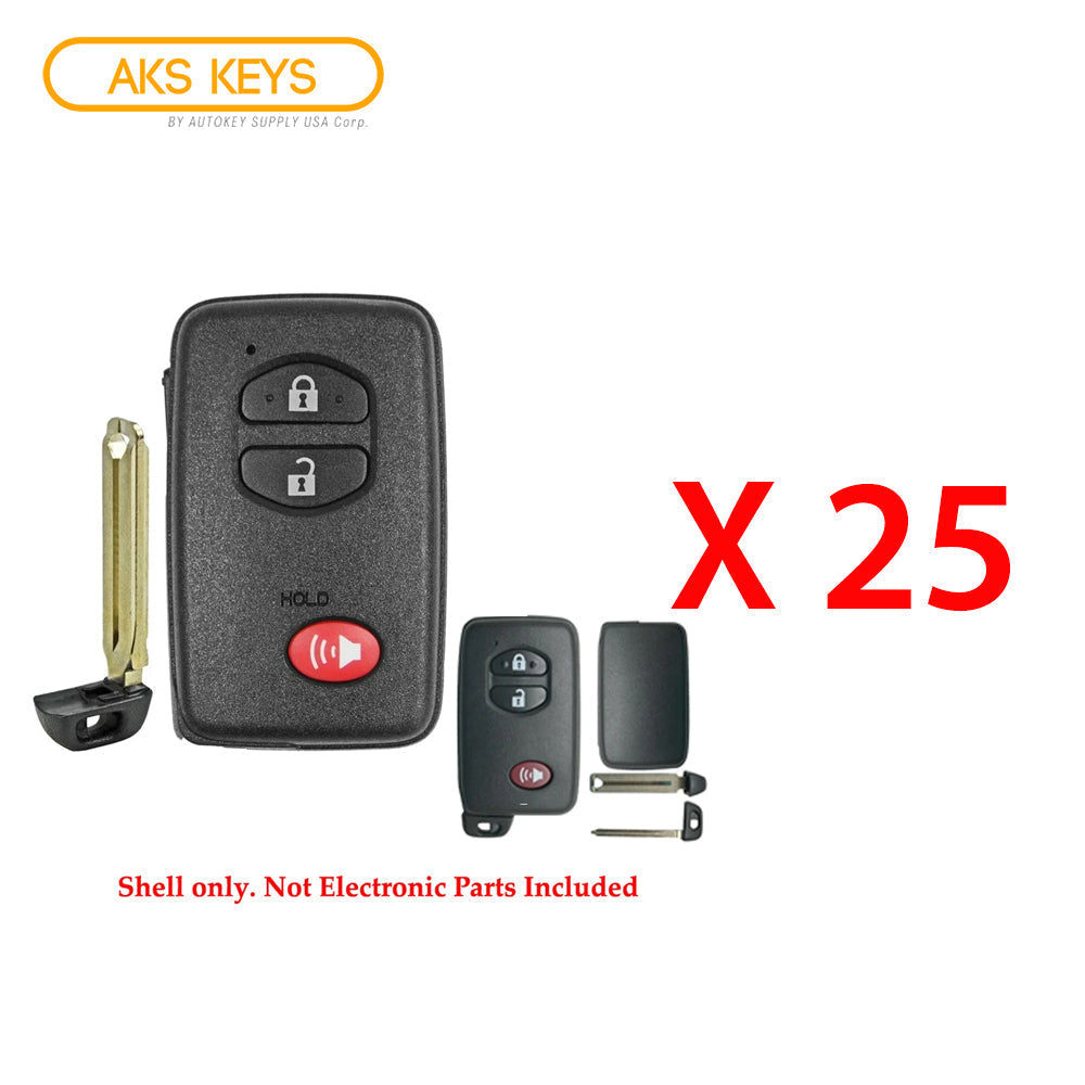 2007 - 2014 Toyota Smart Prox Key Shell 3B for FCC# HYQ14AAB (25 Pack)