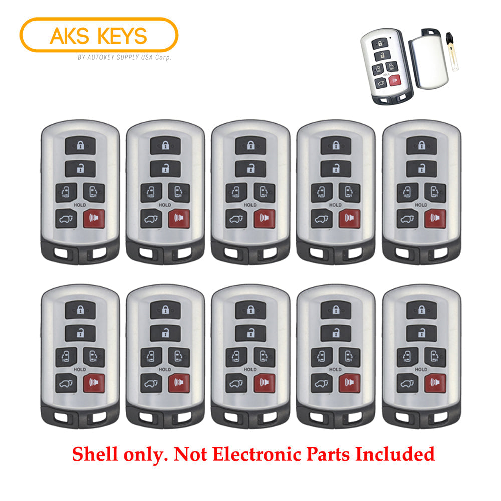 2010 - 2019 Toyota Sienna Smart Prox Key Shell 6B for FCC# HYQ14ADR (10 Pack)