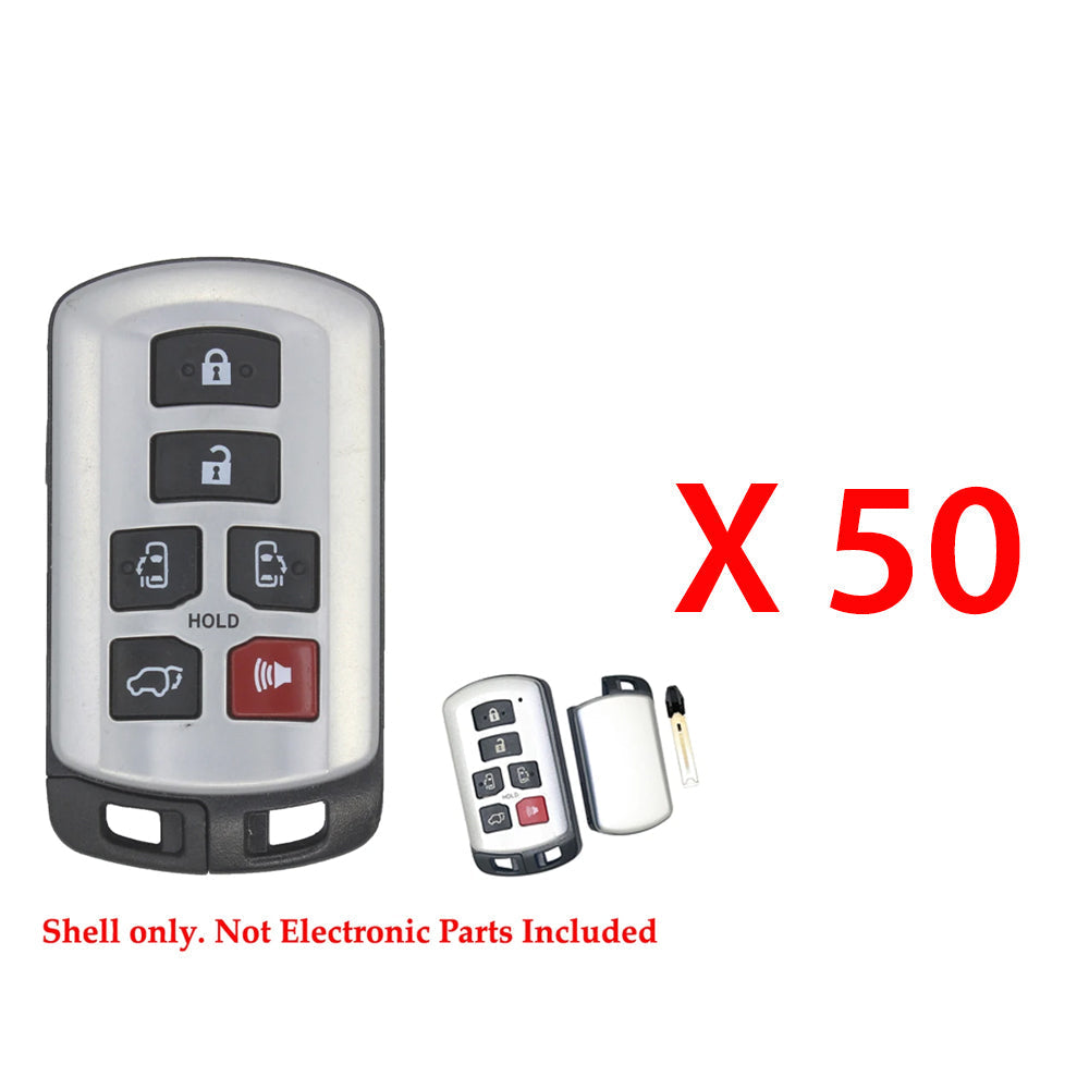 2010 - 2019 Toyota Sienna Smart Prox Key Shell 6B for FCC# HYQ14ADR (50 Pack)