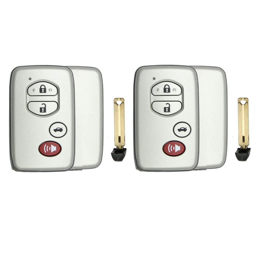 2007 - 2016 Toyota Smart Key Silver Shell 4B with FCC# HYQ14AAB/ HYQ14AEM/ HYQ14ACX (2 Pack)