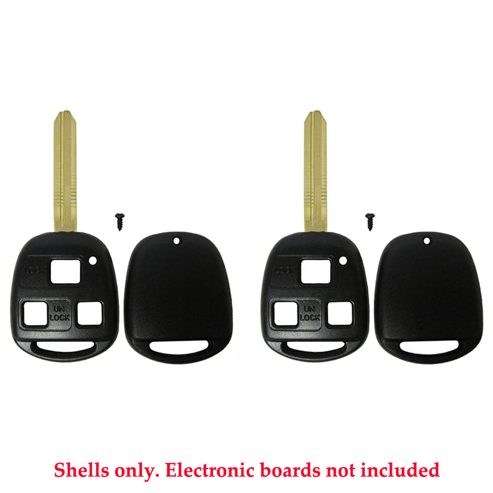 1998 - 2014 Toyota Key Fob Shell 3B - TR47 - Black (2 Pack)