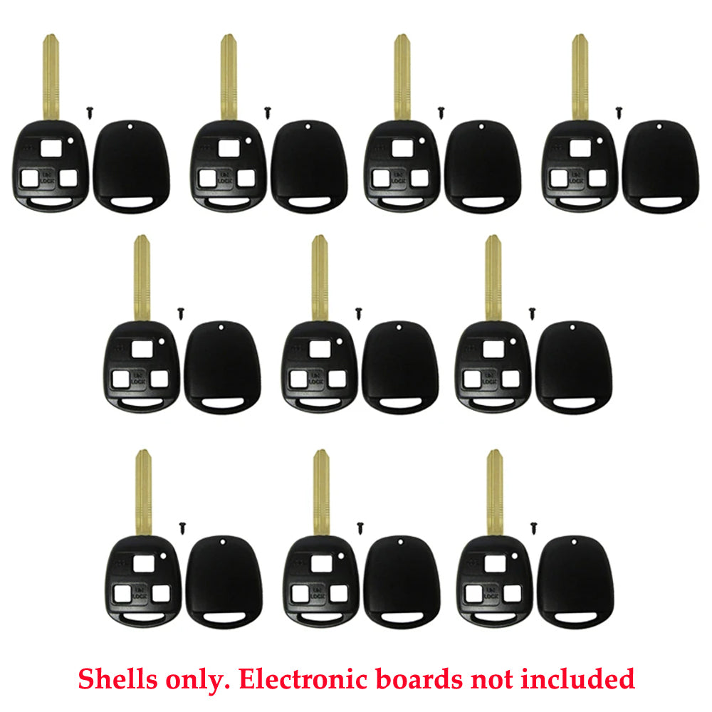 1998 - 2014 Toyota Key Fob Shell 3B - TR47 - Black (10 Pack)