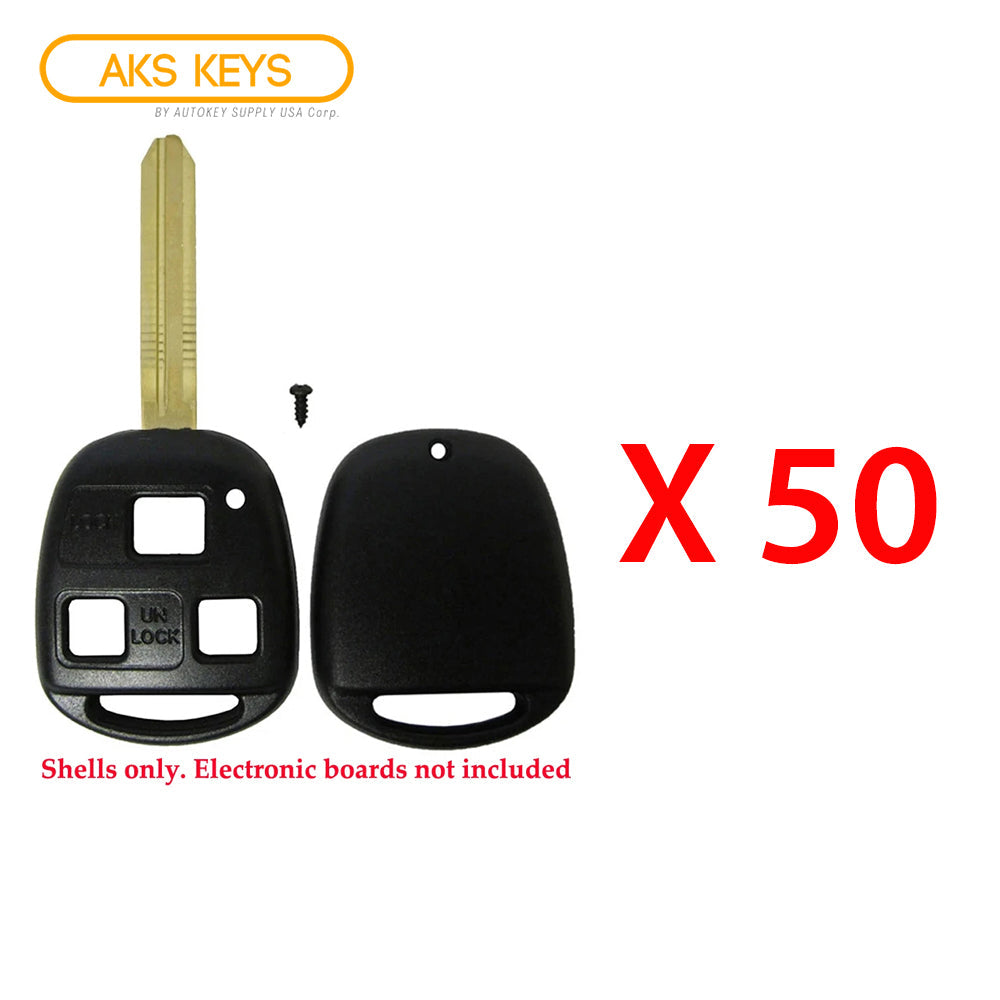 1998 - 2014 Toyota Key Fob Shell 3B - TR47 - Black (50 Pack)