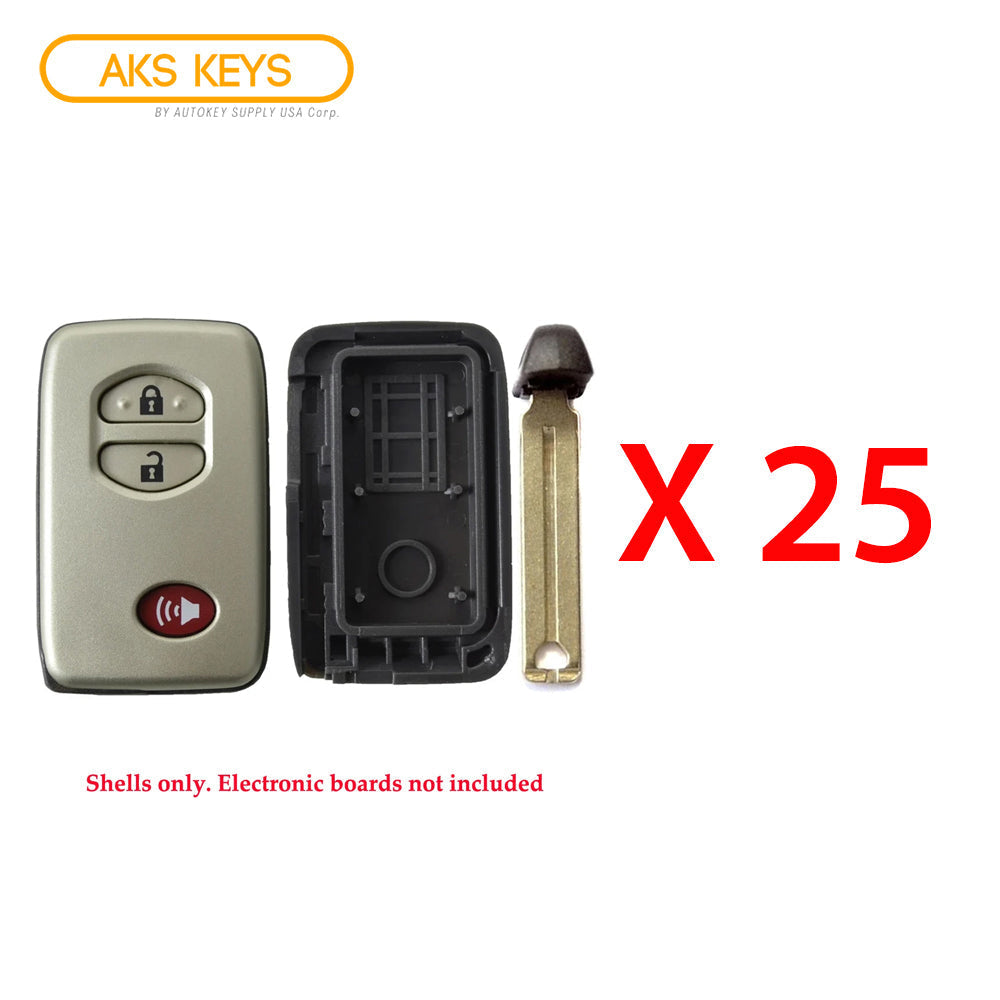 2009 - 2015 Toyota Smart Key Shell 3B (25 Pack)