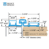 Select Hinges SL57 HD 83" Heavy Duty Clear Full Surface Hinge