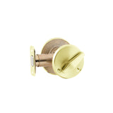 Schlage B581 Single Cylinder blank plate deadbolt - Grade 2 ANSI E01112 - Bright Brass