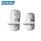 Schlage FE595 Keypad Lever With Plymouth Trim And Elan Lever With Flex Lock - Grade 2 - Satin Chrome