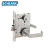 Schlage L9485P-06A-LH Faculty Restroom Commercial Mortise Lock - L Series with 06 Cast Lever Design - Satin Chrome