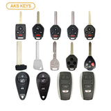 AKS KEYS Aftermarket Starter Pack with 15 Subaru Remote Keys, Shells, Key Blanks and Blades