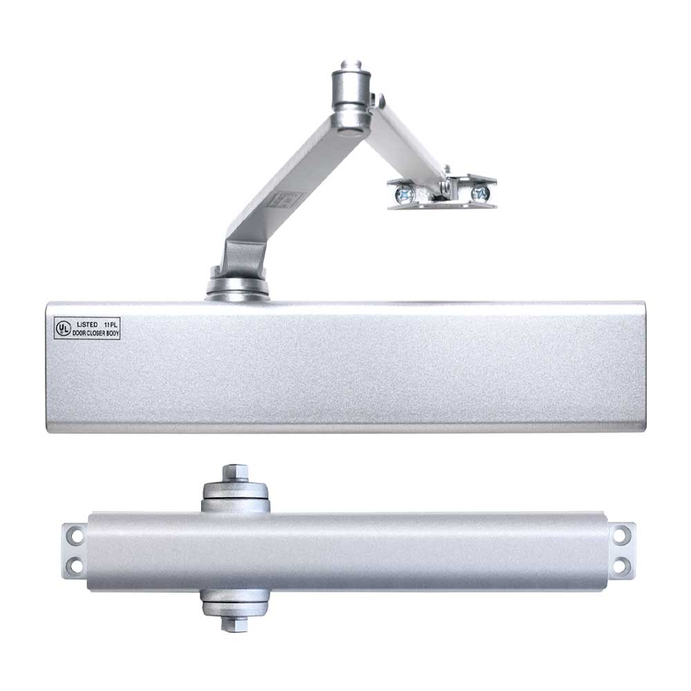 TELL DC100159 - 800 Series Heavy Duty Commercial Door Closer Grade 1 - Full Cover Backcheck - Aluminum Surface