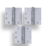 TELL HG100004 Mortise Door Hinge Ball Bearing - 4-1/2" x 4-1/2" Brushed Chrome (US26D) (3-Pack)