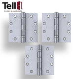 TELL HG100004 Mortise Door Hinge Ball Bearing - 4-1/2" x 4-1/2" Brushed Chrome (US26D) (3-Pack)