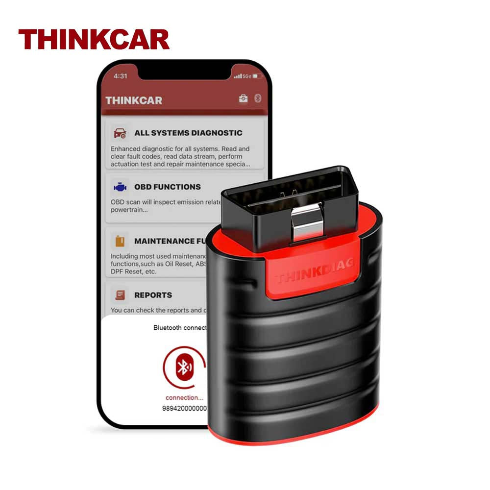 THINKCAR THINKDIAG - Bluetooth OBD2 Scanner Full Systems Car Code Reader with 15 Maintenance Functions Automotive Diagnostic Equipment Tester Tool