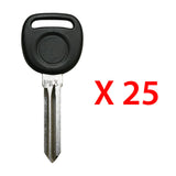 2004 - 2009 Buick Pontiac Transponder Key - 'PK3' - Z Keyway - PT04-PT (25 Pack)