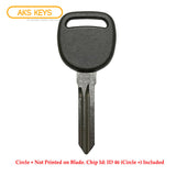 2005 - 2017 GM Transponder key - ID46 - Chip (Circle+) - Z Keyway - B111-PT