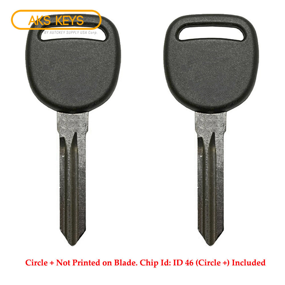 2005 - 2017 GM Transponder key - ID46 - Chip (Circle+) - Z Keyway - B111-PT (2 Pack)