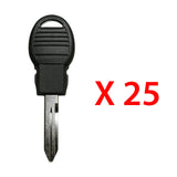 2014 - 2019  Jeep Cherokee Transponder Key - NXP AES 128 Bits Chip (POD) - Y173-PT (25 Pack)