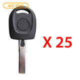 2006 - 2016 Volkswagen Transponder Key - ID48 CAN Chip - HU66T24 (25 Pack)