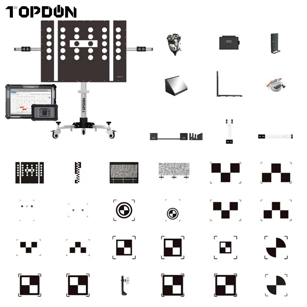 TOPDON Phoenix Mobile Adas Foldable Calibration Basic Package with Phoenix Elite Diagnostic Scanner