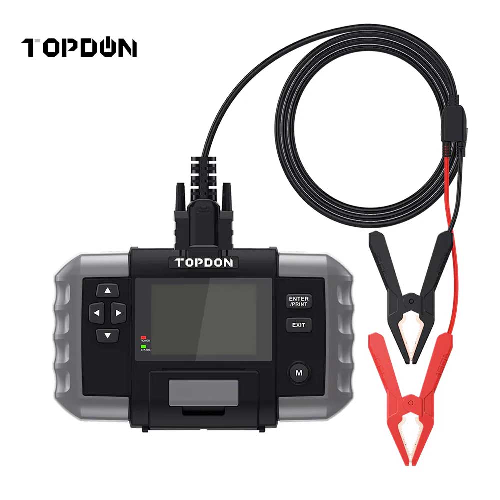 TOPDON BT 600 - Advanced Battery Tester for 12V and 24V Systems - With a 3.5 Inches Color Screen