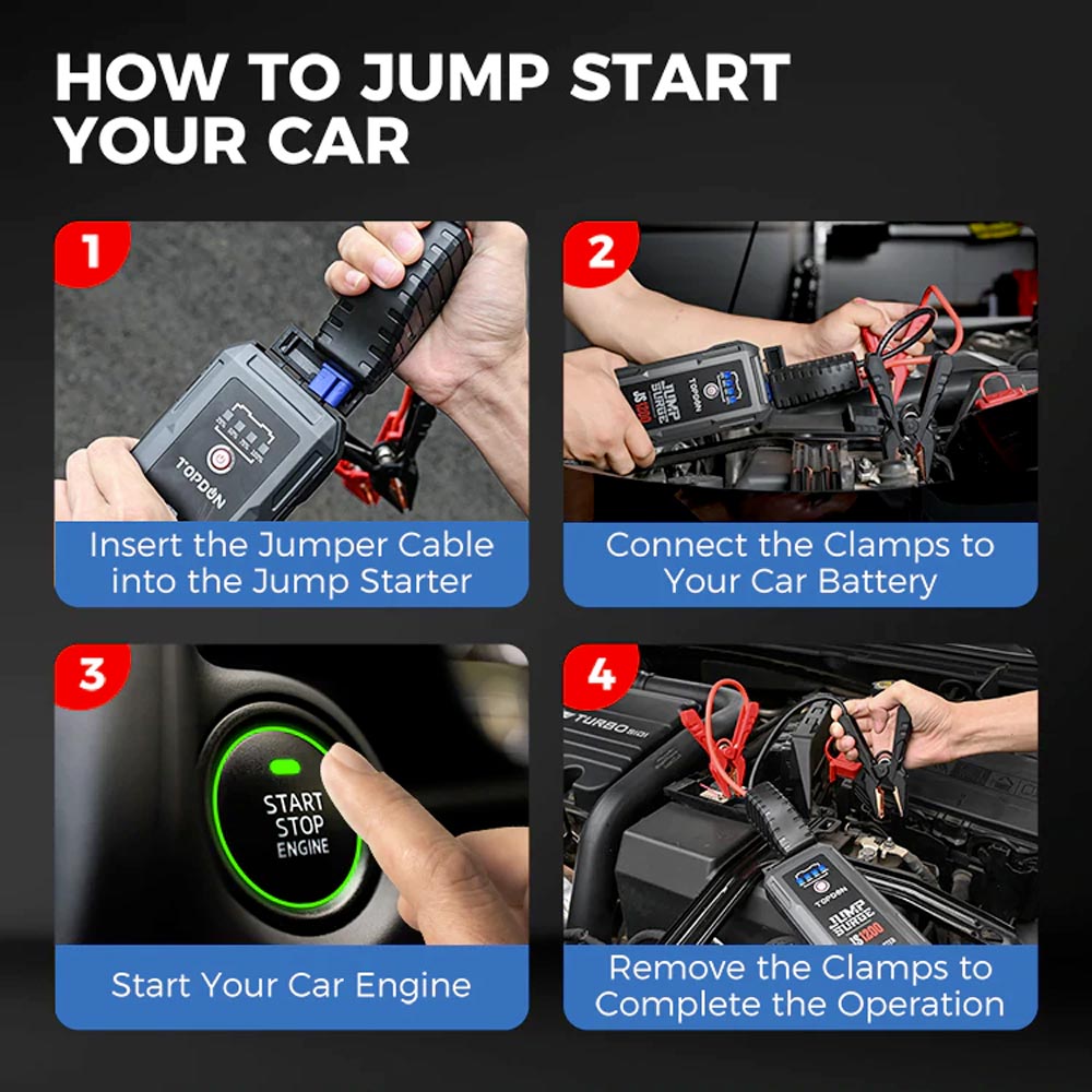 TOPDON JUMPSURGE 1200 Power Bank and Jump Starter for 12V Battery Vehicles