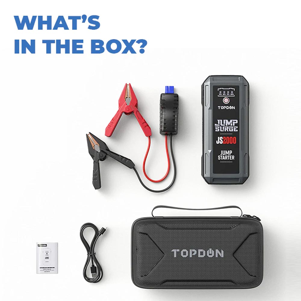 TOPDON JumpSurge2000 Power Bank and Jump Starter for 12V Battery Vehicles