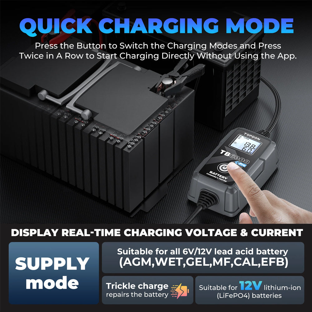 TOPDON TB 6000PRO - Intelligent Battery Charger and Tester