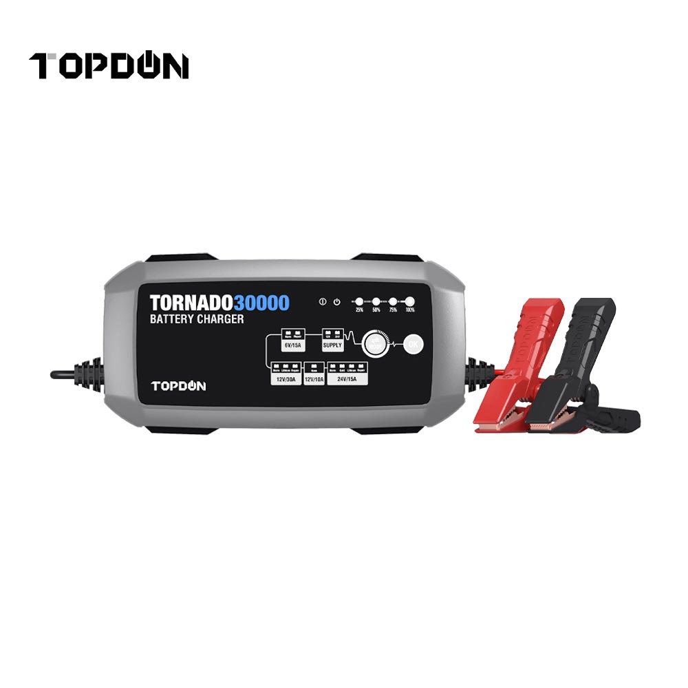 TOPDON TORNADO 30000 - Upper-mid-level Smart All-in-one Battery Charger - 50-1000Ah