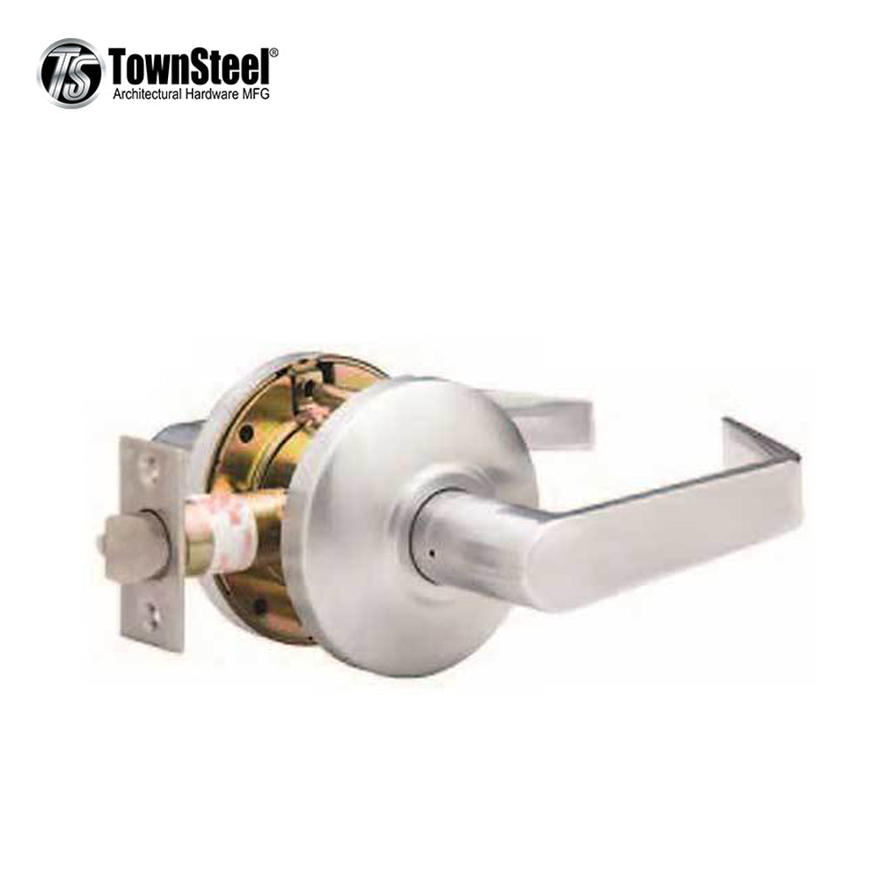 TownSteel - CSRC-75-S - Commercial Lever Set Handle - Clutch Lever Set - 2-3/4  Backset - Satin Chrome - Passage - Grade 2