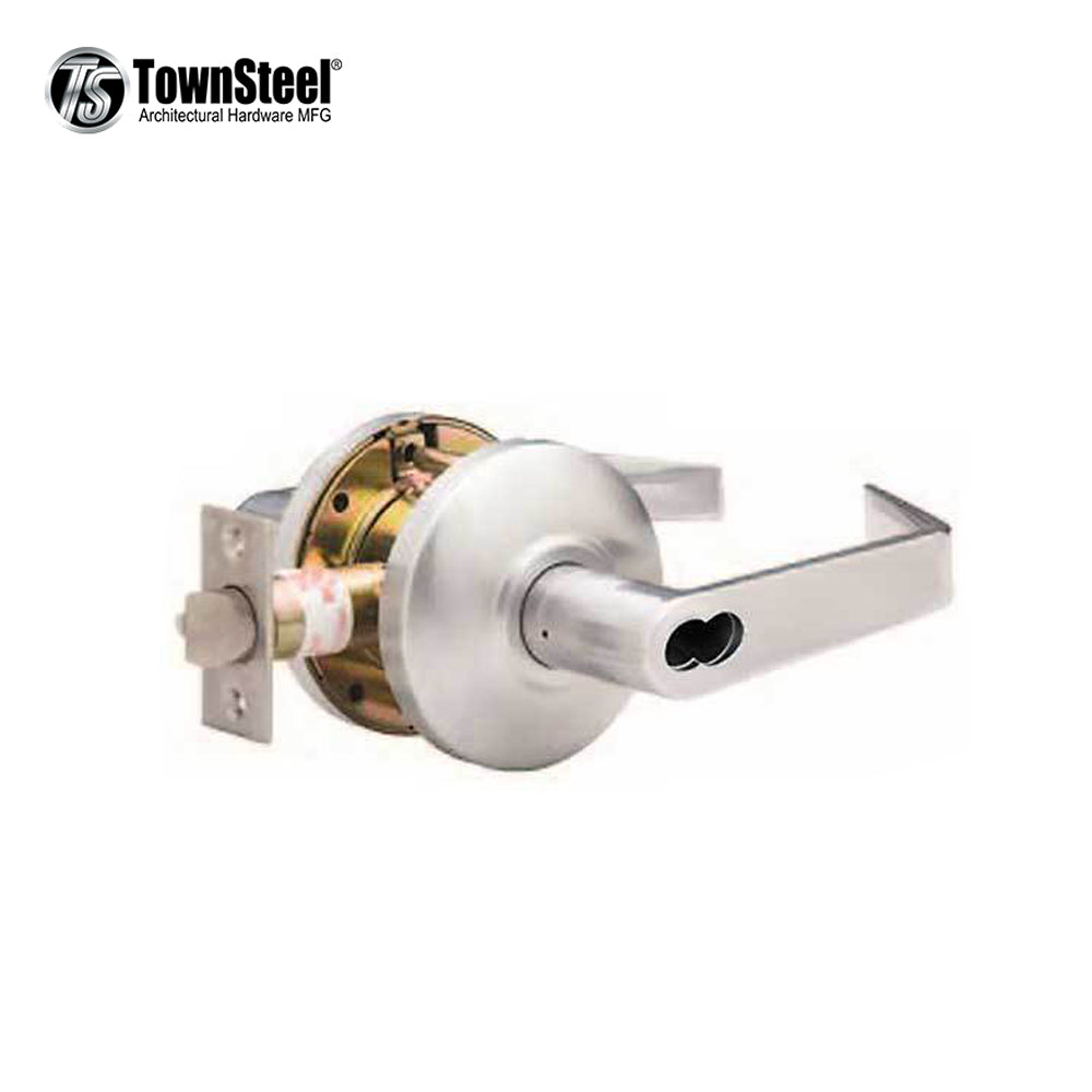 TownSteel - CSRCI-84-S - Commercial Lever Set Handle - IC Core (SFIC) - Clutch Lever Set - 2-3/4  Backset - Satin Chrome - Classroom - Grade 2