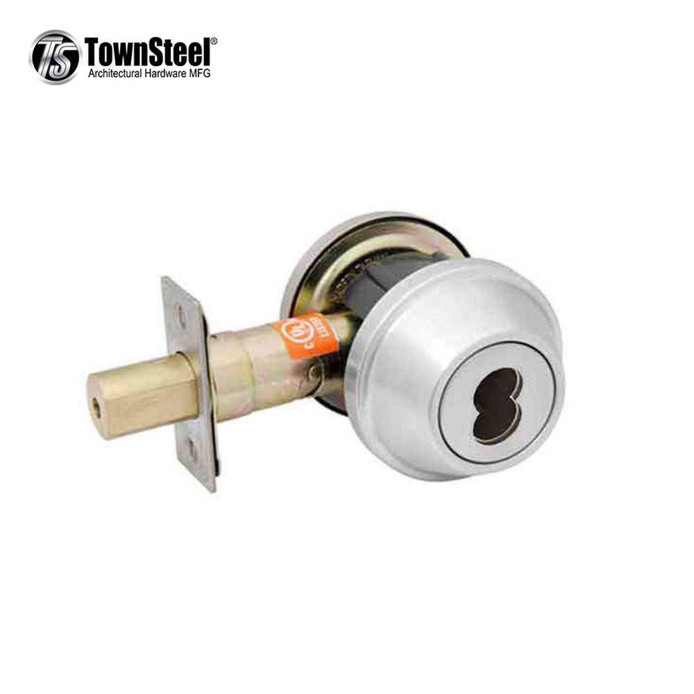 TownSteel - DBTI-61 - Commercial Deadbolt - Single IC Core (SFIC) - Satin Chrome - Grade 2