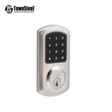 TownSteel - e-Smart 5000 - Electronic Push Button Deadbolt - WiFi - RFID - Key Override - Satin Chrome - Grade 2