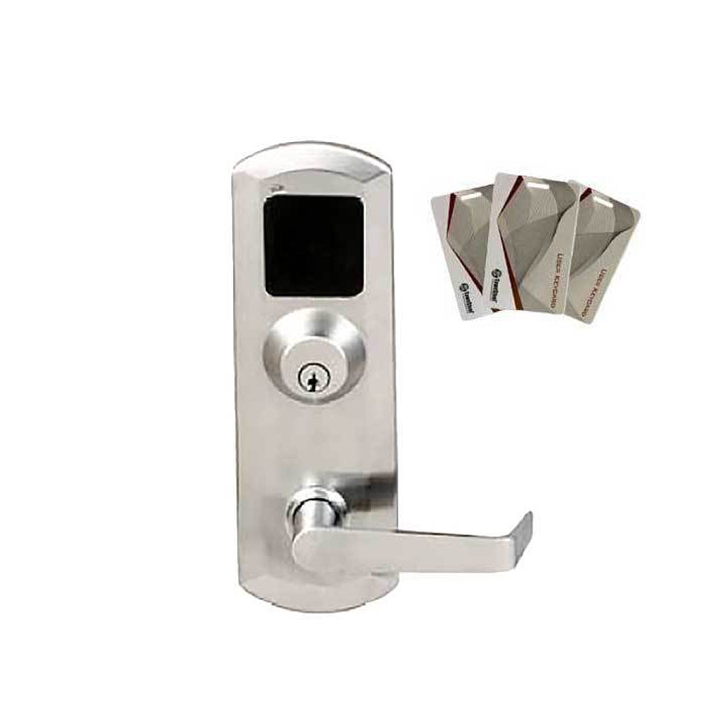 TownSteel - RFID Reader - Exit Device Trim for 8900 & 9700 Kestros Trim w/ Key Override - Satin Chrome - EKE1B2R-SRHR626-SC