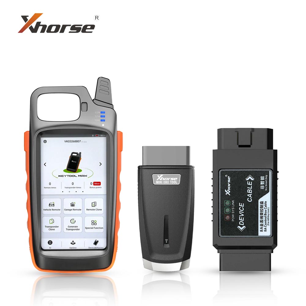 XHORSE VVDI Key Tool MAX Remote Generator with VVDI MINI OBD Tool and 8A Control Box Cable Adapter