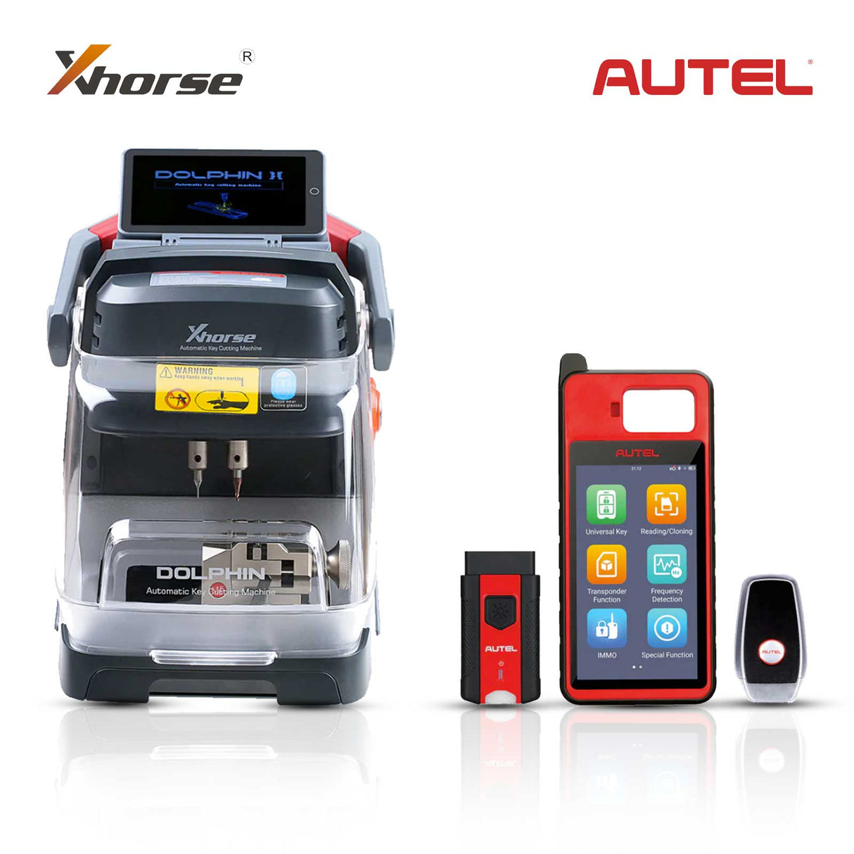 Xhorse XP-005L Dolphin II Key Cutting Machine with Autel MaxiIM KM100 Universal Key Generator Kit