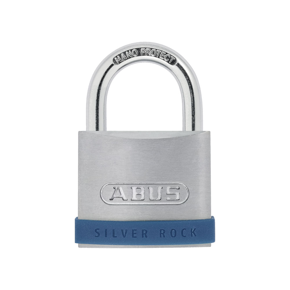 ABUS - 5/50HB25 - Rustproof Solid Zinc Silver Padlock with Silicone Bumper and Optional Keying - 2 Inch Width