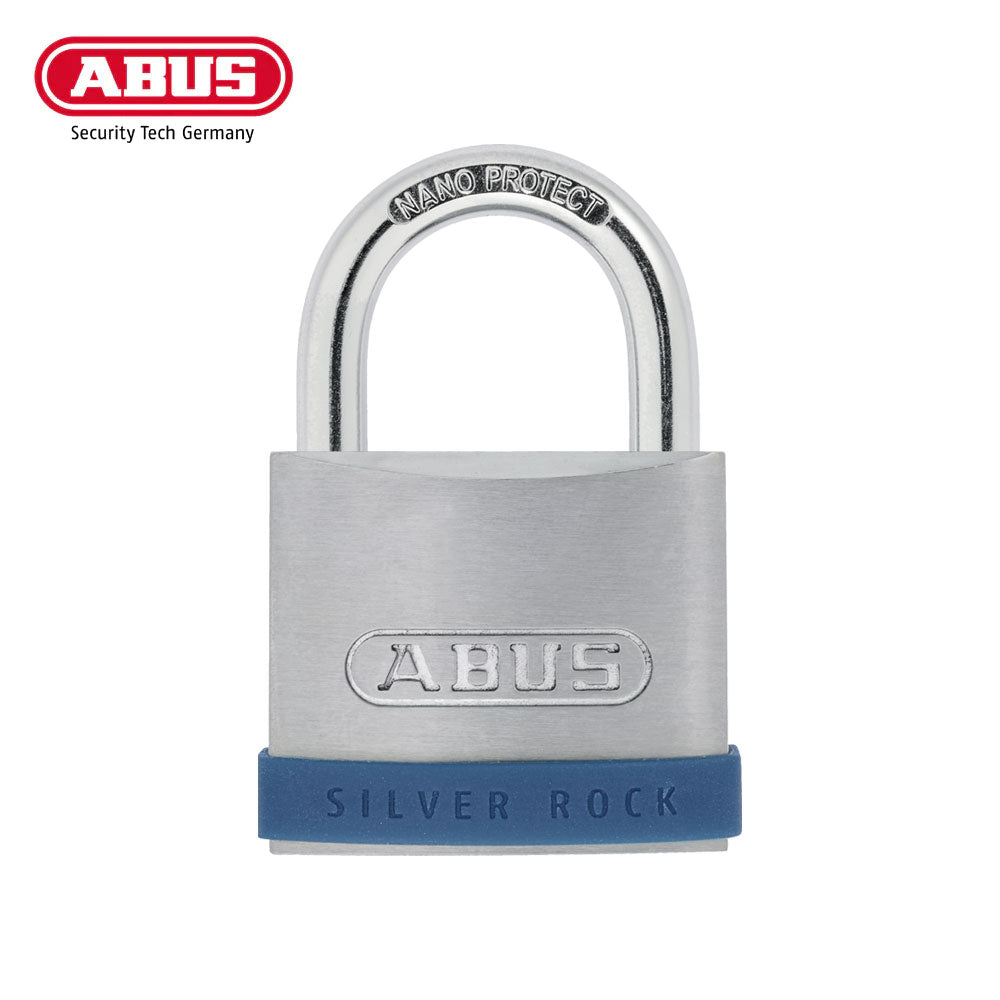 ABUS - 5/50HB25 - Rustproof Solid Zinc Silver Padlock with Silicone Bumper and Optional Keying - 2 Inch Width