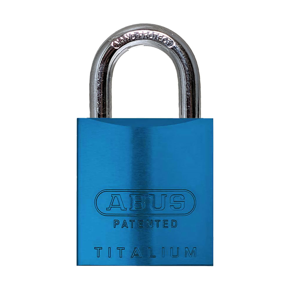 ABUS - 83AL/45 - Rekeyable Weatherproof Corrosion Resistant Blue  Aluminum Padlock with Optional Shackle Length and Optional Keying - 1-27/32 Inch Width