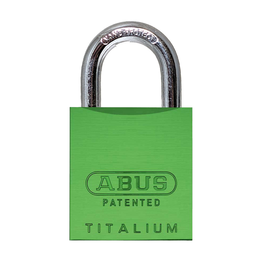 ABUS - 83AL/45 - Rekeyable Weatherproof Corrosion Resistant Green Aluminum Padlock with Optional Shackle Length and Optional Keying - 1-27/32 Inch Width