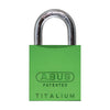 ABUS - 83AL/45 - Rekeyable Weatherproof Corrosion Resistant Green Aluminum Padlock with Optional Shackle Length and Optional Keying - 1-27/32 Inch Width