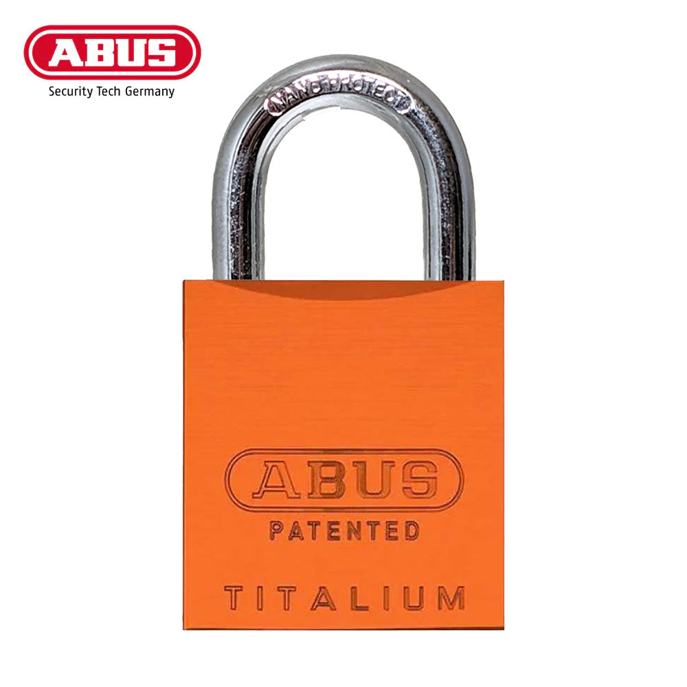 ABUS - 83AL/45 - Rekeyable Weatherproof Corrosion Resistant Orange Aluminum Padlock with Optional Shackle Length and Optional Keying - 1-27/32 Inch Width