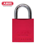 ABUS - 83AL/45 - Rekeyable Weatherproof Corrosion Resistant Red Aluminum Padlock with Optional Shackle Length and Optional Keying - 1-27/32 Inch Width