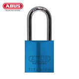 ABUS - 83AL/45 - Rekeyable Weatherproof Corrosion Resistant Blue  Aluminum Padlock with Optional Shackle Length and Optional Keying - 1-27/32 Inch Width