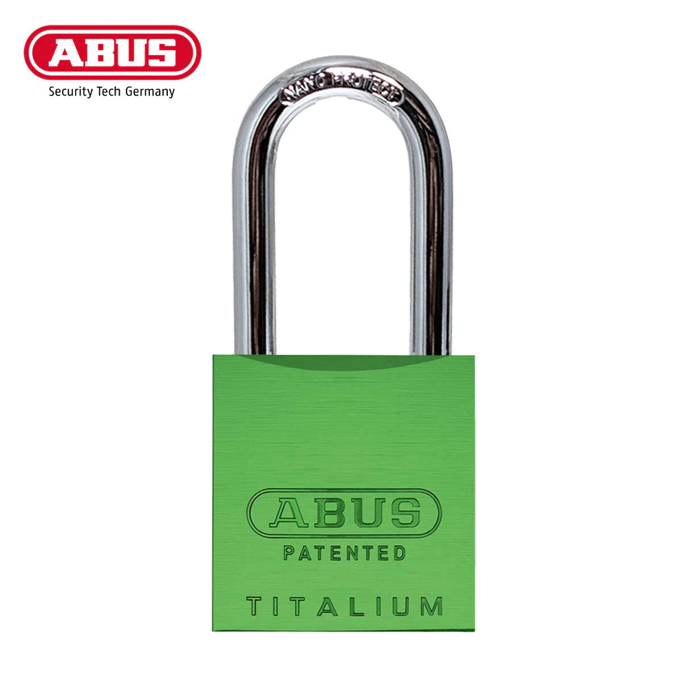 ABUS - 83AL/45 - Rekeyable Weatherproof Corrosion Resistant Green Aluminum Padlock with Optional Shackle Length and Optional Keying - 1-27/32 Inch Width