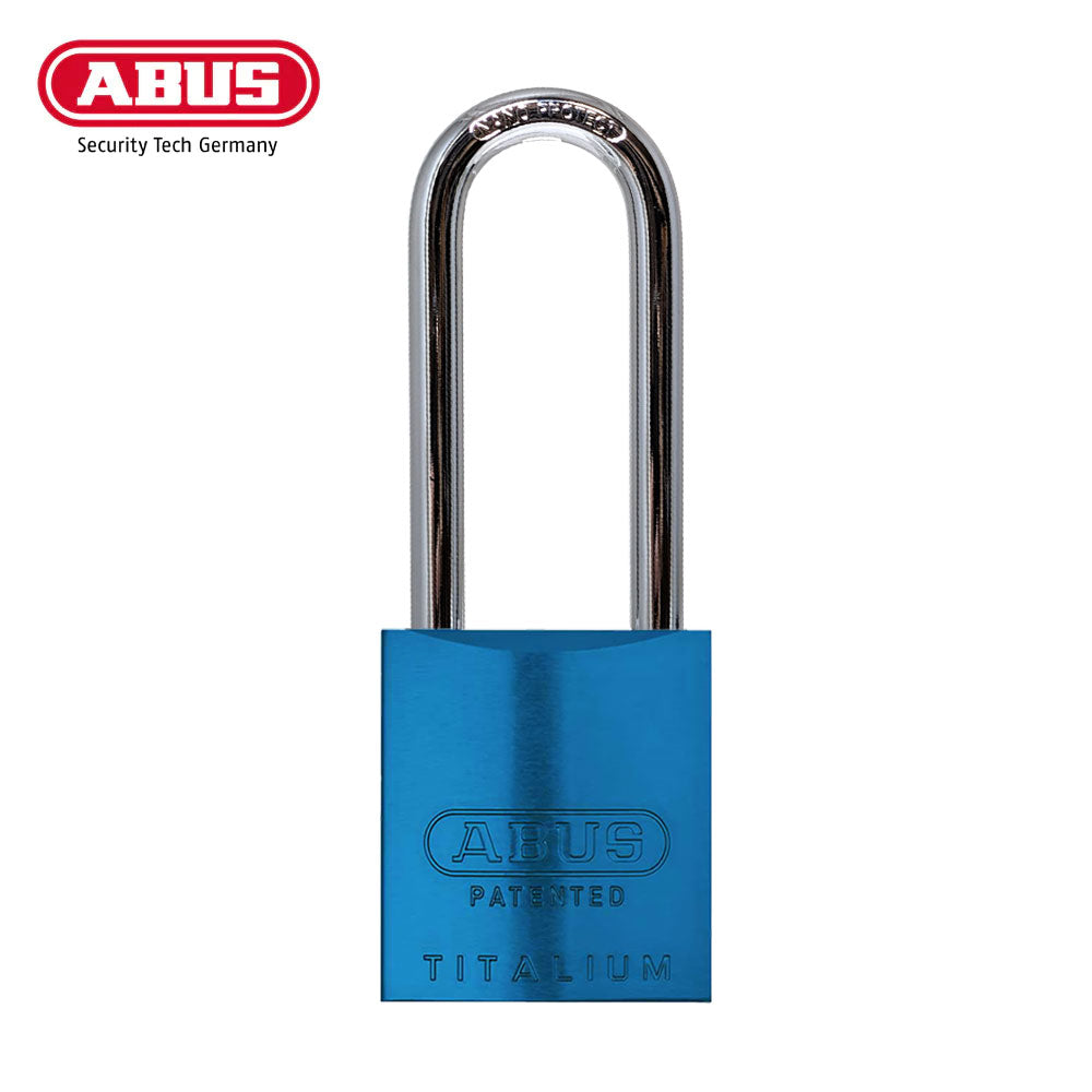 ABUS - 83AL/45 - Rekeyable Weatherproof Corrosion Resistant Blue  Aluminum Padlock with Optional Shackle Length and Optional Keying - 1-27/32 Inch Width