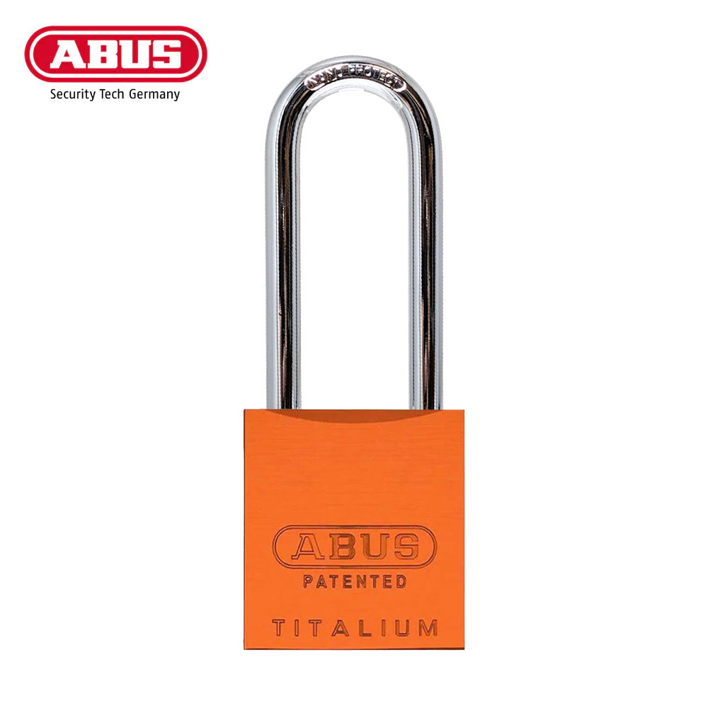 ABUS - 83AL/45 - Rekeyable Weatherproof Corrosion Resistant Orange Aluminum Padlock with Optional Shackle Length and Optional Keying - 1-27/32 Inch Width