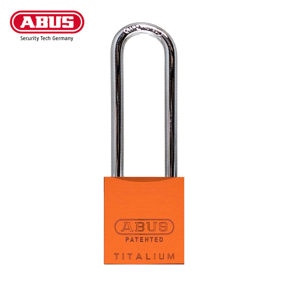 ABUS - 83AL/45 - Rekeyable Weatherproof Corrosion Resistant Orange Aluminum Padlock with Optional Shackle Length and Optional Keying - 1-27/32 Inch Width