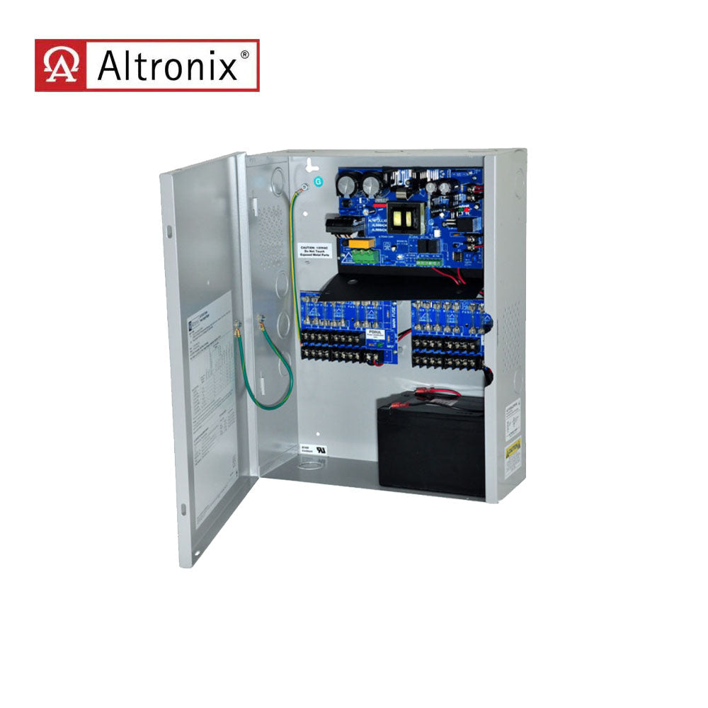 Altronix - AL1012ULX Series - Power Supply or Access Power Controller - Input 115VAC 60Hz at 2.6A - 12VDC Fused Output - Grey Enclosure